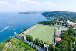 Football training camp in Slovenia with SOCCATOURS &ndash; pitch right by the sea with stunning view